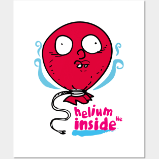 helium inside funny cartoon Posters and Art